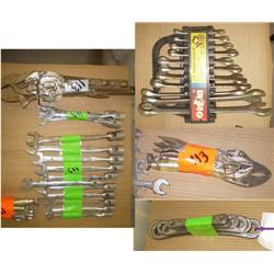 QUANTITY OF ASSORTED WRENCHES, & VISE GRIPS