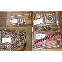 QUANTITY OF ASSORTED IMPACT SOCKETS, STD 3/4" DRIVE SOCKETS, & AXLE NUT SOCKETS