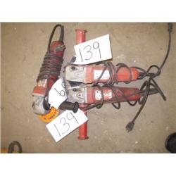 QUANTITY OF (3) 4" RIGHT ANGLE ELECTRIC GRINDERS