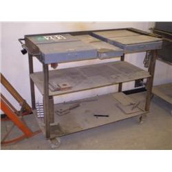 SHOP BUILT 24in. X 4ft. STEEL WORK TABLE, s/n N/A: