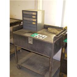 SHOP BUILT 24in. X 3ft. STEEL WORK TABLE, s/n N/A: