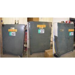 QUANTITY (3) CUSTOM-BUILT PAINT CABINET W/CONTENTS