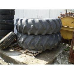 QUANTITY (2) 20.8 X 38 TIRES & WHEELS TO FIT JOHN DEERE 5020 TRACTOR