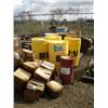 Image 1 : QUANTITY (2) PALLETS BARRELS, MISC REBAR, CRAFCO SEALANT, & QUIKRETE SAND MIX