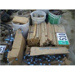 PALLET OF GRADE STAKES & SNAP TIES