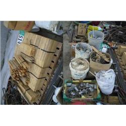 QUANTITY (2) PALLETS CONSISTING OF GRADE STAKES, PVC CLEANER
