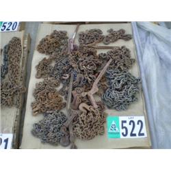 PALLET OF CHAINS & BINDERS