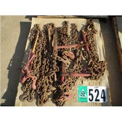 PALLET OF CHAINS & BINDERS