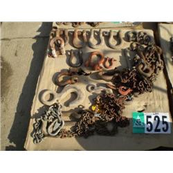 PALLET OF CHAINS & BINDERS