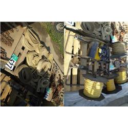 QUANTITY (2) PALLETS CONSISTING OF NYLON SLINGS & STRING LINE SPOOLS