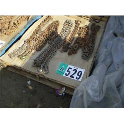PALLET OF CHAINS & BINDERS