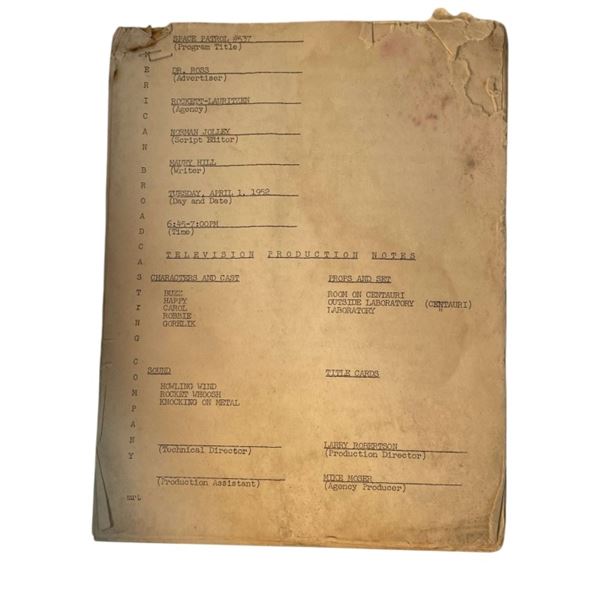 Space Patrol (1950-1955) - Original Script #537
