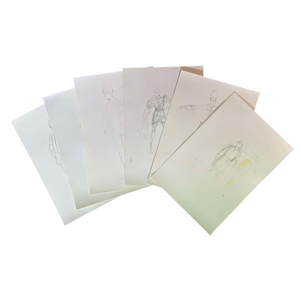 Once Upon a Time (2011-2018) - Set of 6 Costume Designs. Lot #5 (Production used copies)