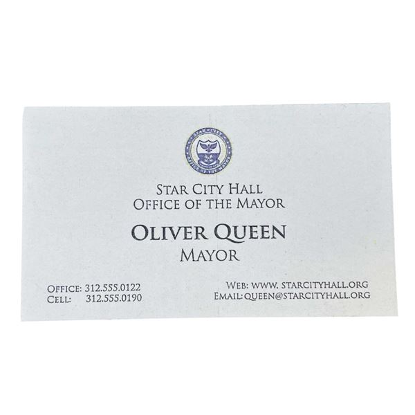 Arrow TV Series (2012-2020) - Oliver Queen Mayor Business Card
