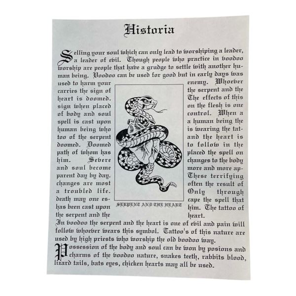 Voodoo (Corey Feldman 1995) - Tattoo Spell Page