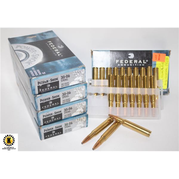 5 FULL 20 ROUND BOXES OF 30-06 FEDERAL PREMIUM 180