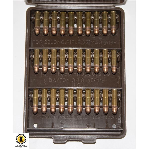 MTM CASE CARD 30 FULL .22 BULLETS