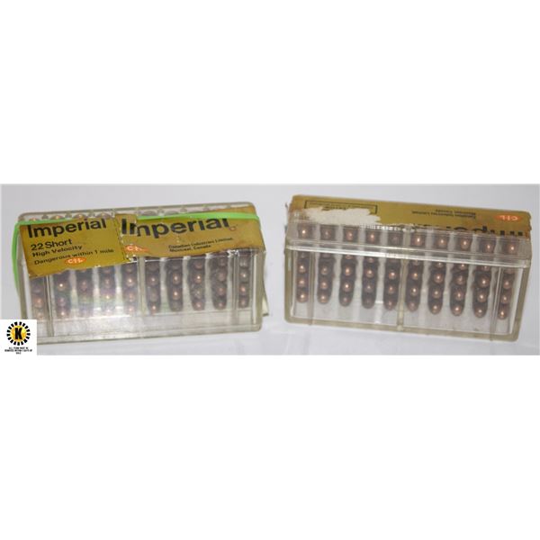 VINTAGE 22 SHORT IMPERIAL 50 ROUNDS EACH 2 CASES