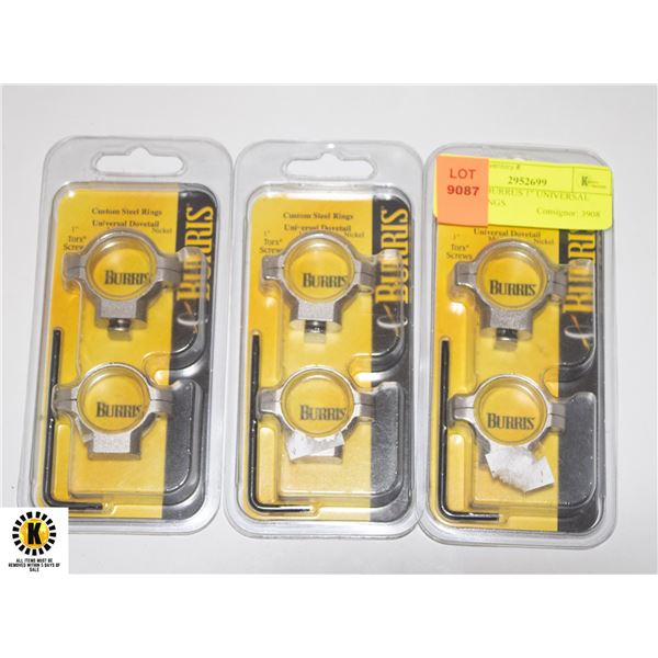 1-2 NEW BURRUS 1" UNIVERSAL SCOPE RINGS