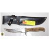 Image 1 : SOLID STEEL CURVED KNIFE BONE HANDLE WITH SHEATH