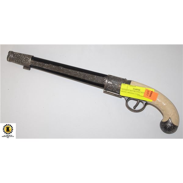 ANTIQUE DECORATIVE POWDER PISTOL MISSING COCK