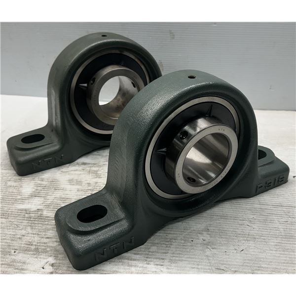 (2) NTN #UC318-307 Pillow Block Ball Bearings