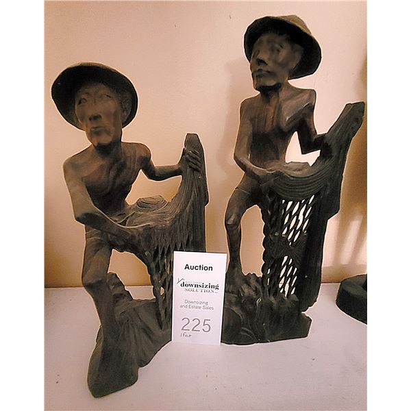 Asian teak statues A
