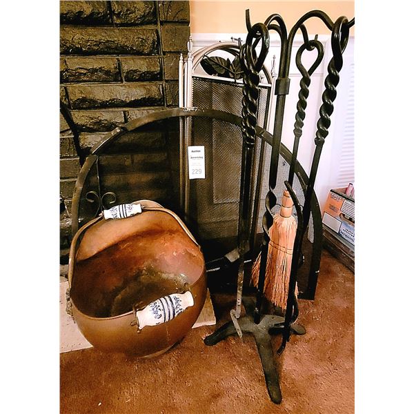 Screens, coal bucket, tool A