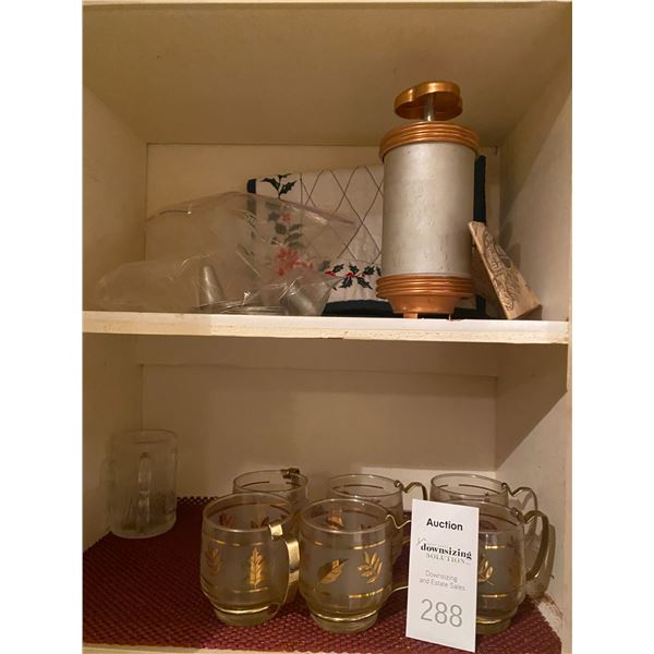 Vintage Mirro &  Glass Coffee Cups C