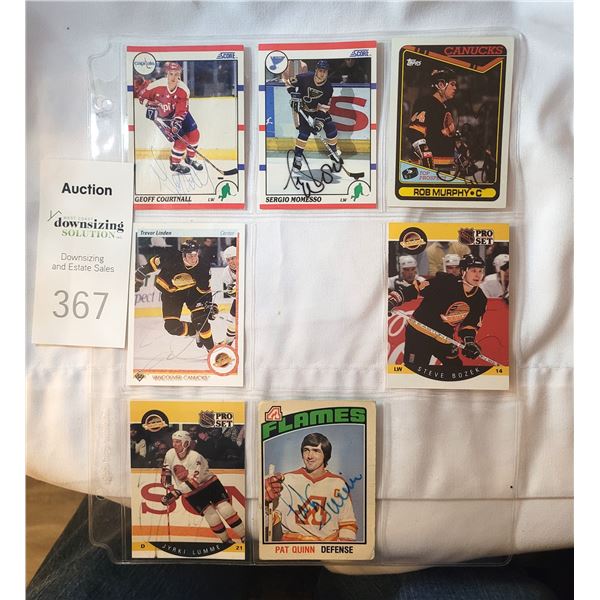 7 Signed Hockey Cards A
