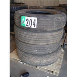 QUANTITY (4) USED 11R24.5 TIRES