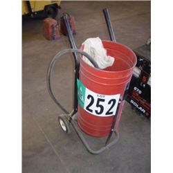 HALOGEN LIGHT, BATTERY CHARGER, & SAND BLAST POT