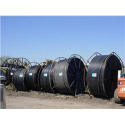 (6) SPOOLS OF 1in. - 2in. POLY PIPE (APPROX 7,000ft. PER SPOOL)