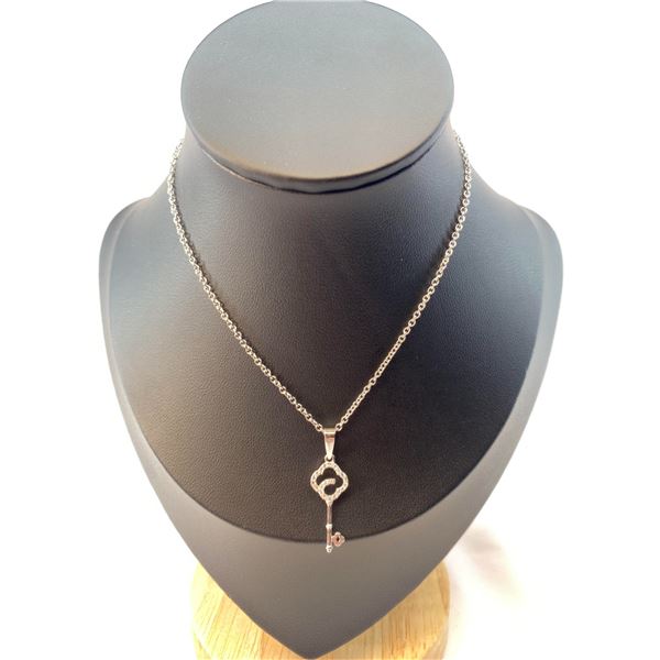 Sterling Silver Key Pendant Necklace A