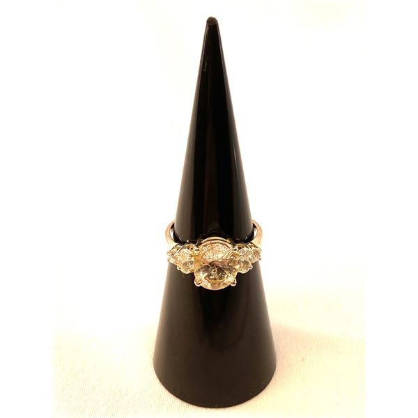 Qtz & Sim Diamond Sterling Silver Ring