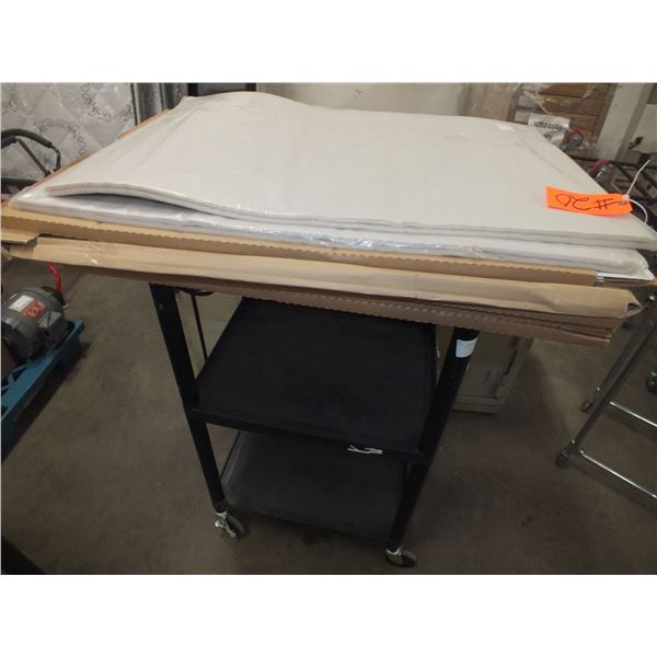 6 Pads Of Easel Paper & Black Cart On wheels