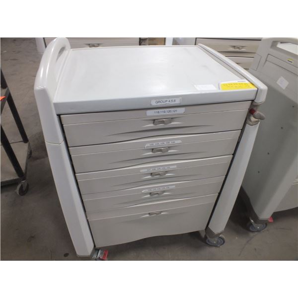5 Drawer Medical Storage Cabinet On Wheels