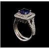 Image 4 : 14KT White Gold 2.72 ctw Sapphire and Diamond Ring
