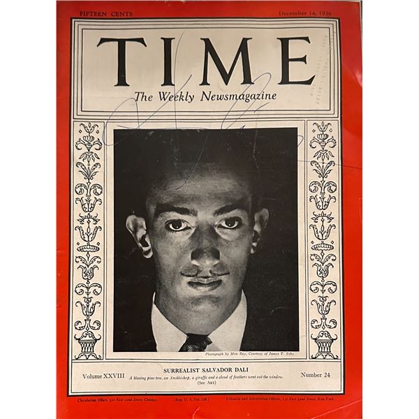 Salvador Dali Autographed Time Magazine