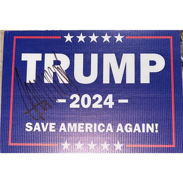 Donald Trump Autographed Political Sign