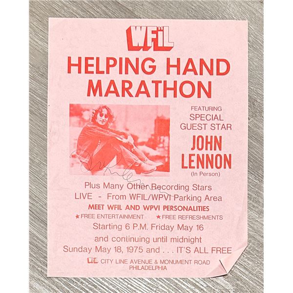 John Lennon Autographed WFIL Flyer