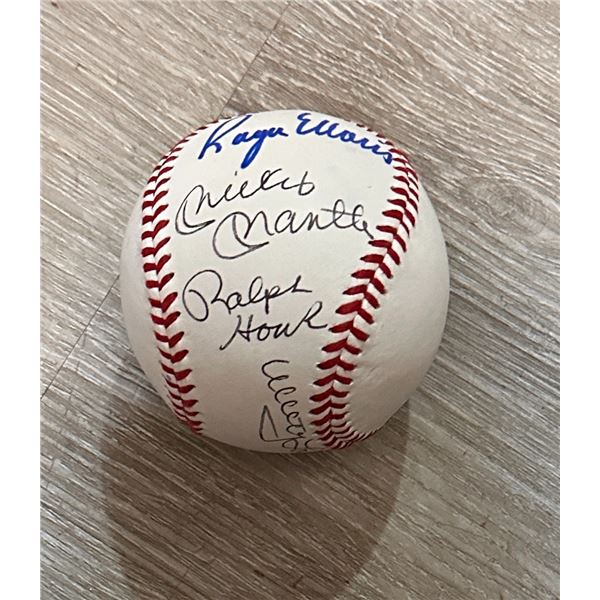 MARIS MANTLE HOUK FORD Autographed Baseball