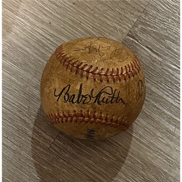 Babe Ruth Mantle Maris Munson AUTOGRAPHED Baseball