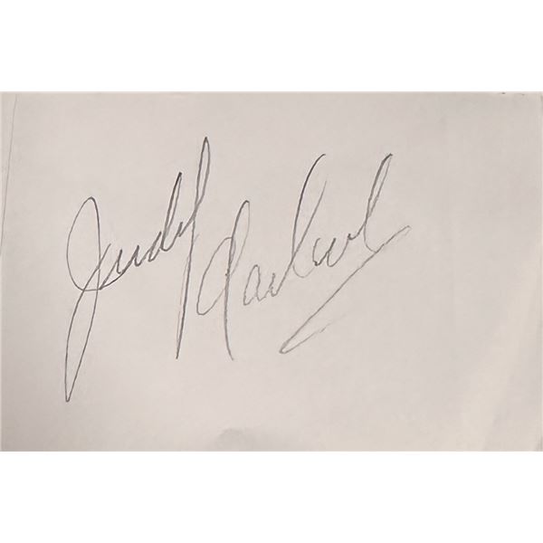 Judy Garland Autographed Page