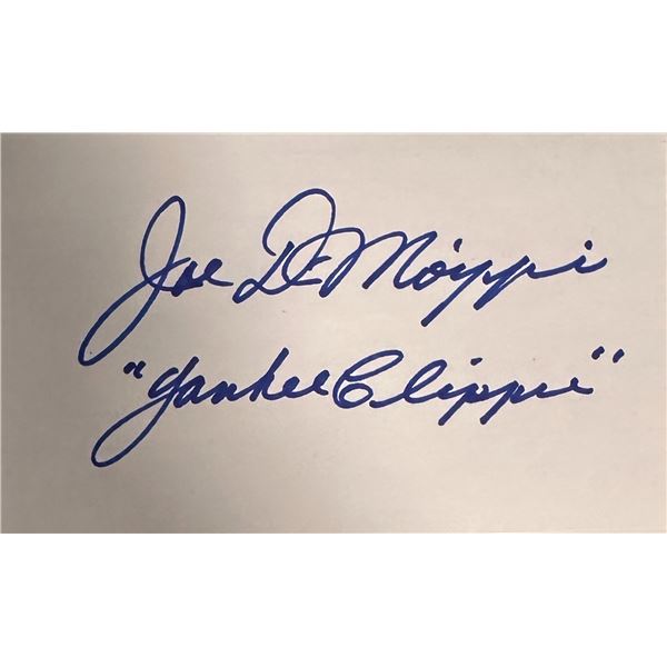 Joe DiMaggio Yankee Clipper Autographed Card