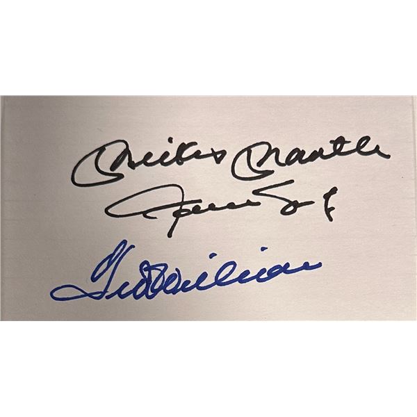 MANTLE MAYS WILLIAMS Autographed Card