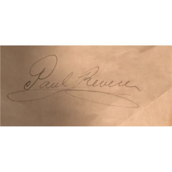 Paul Revere Autographed Page