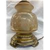 Image 4 : VINTAGE SATIN LACE HURRICANE GONE WITH THE WIND 3-WAY TABLE LAMP - WORKS!