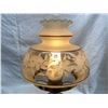 Image 5 : VINTAGE SATIN LACE HURRICANE GONE WITH THE WIND 3-WAY TABLE LAMP - WORKS!