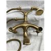 Image 6 : VINTAGE FRENCH WALL MOUNTED CLAWFOOT TUB FILLER WITH BUILT-IN DIVERTER AND HAND SHOWER IN CRADLE